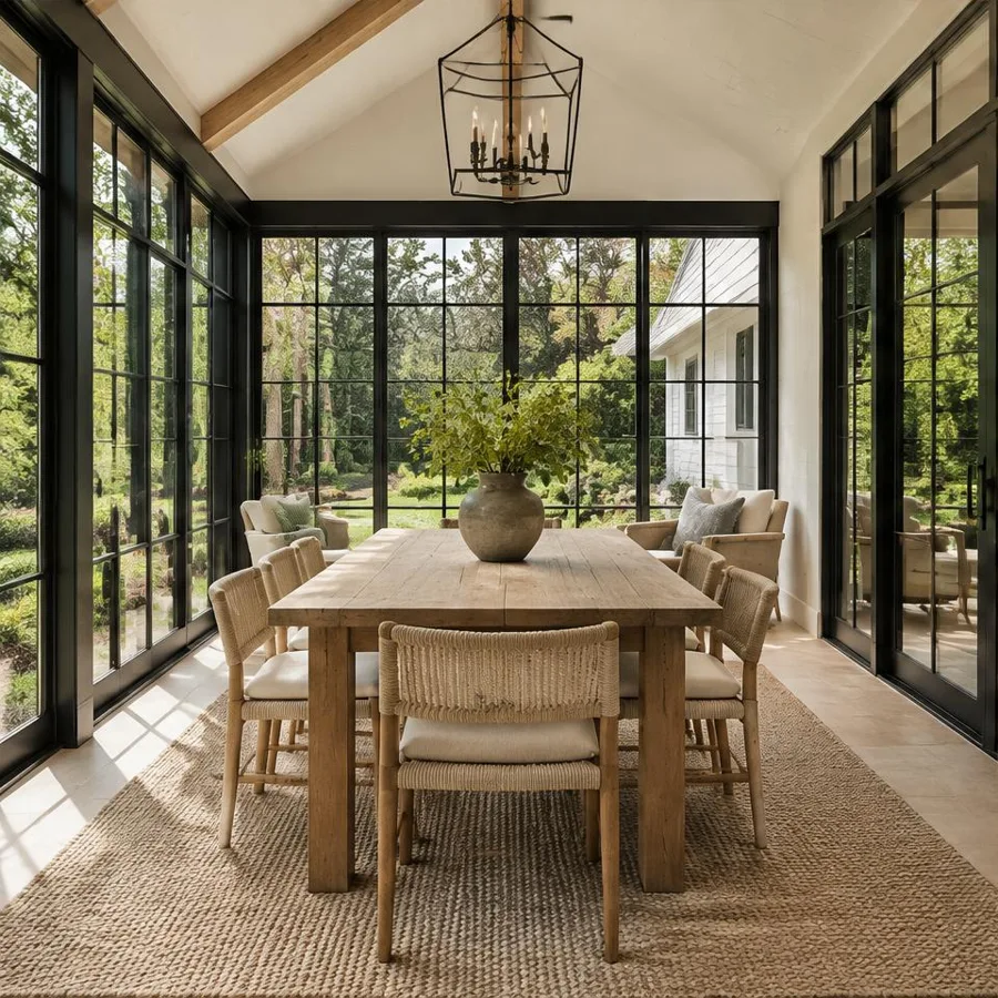 Room to gather, a concept addition remodel with natural materials